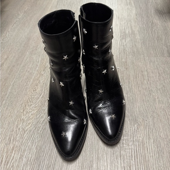 Zadig & Voltaire Tyler Pointed Toe Star Studded Vintage Ankle Boots - Picture 7 of 9